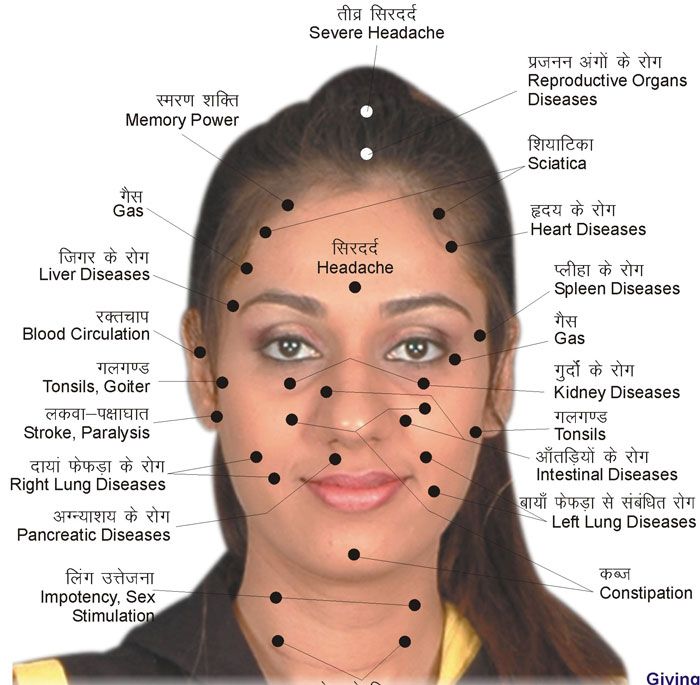 Face Reflexology Map