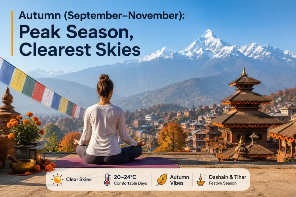 Best Time To Visit Nepal For Yoga: 5 Best Months For Teacher Training And Retreats 1 autumn season: best time to visit nepal for yoga