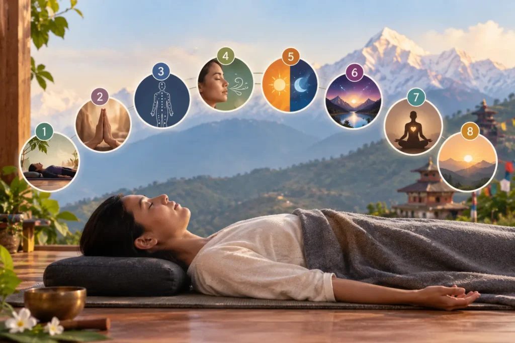 8 Stages Of Yoga Nidra For Deep Sleep: What It Is And How It'S Taught In Nepal? 1 8 stages of yoga nidra for deep sleep