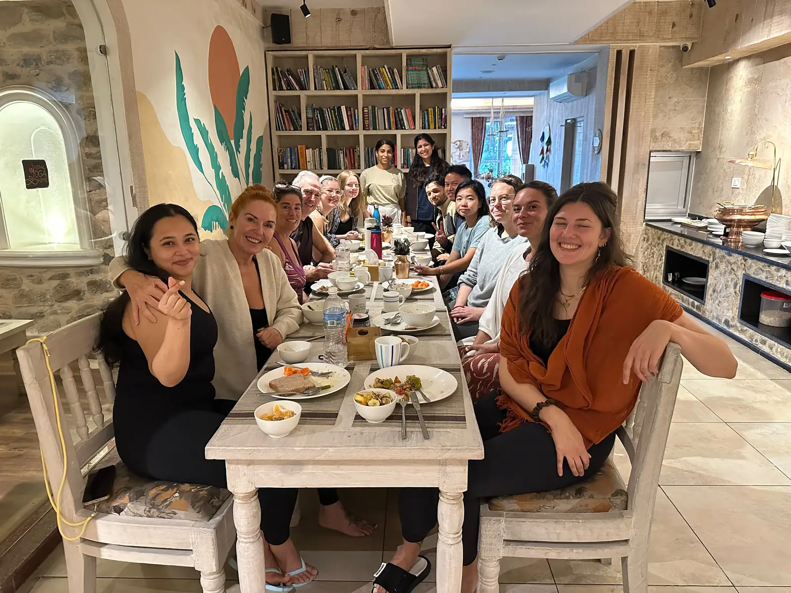 dining room serving vegetarian meals at nepal yoga home